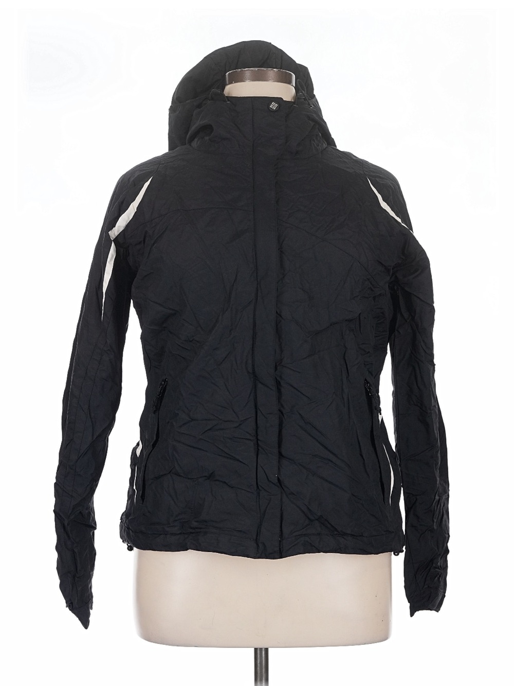 Columbia Black Ski Jacket with White Shoulder Accents